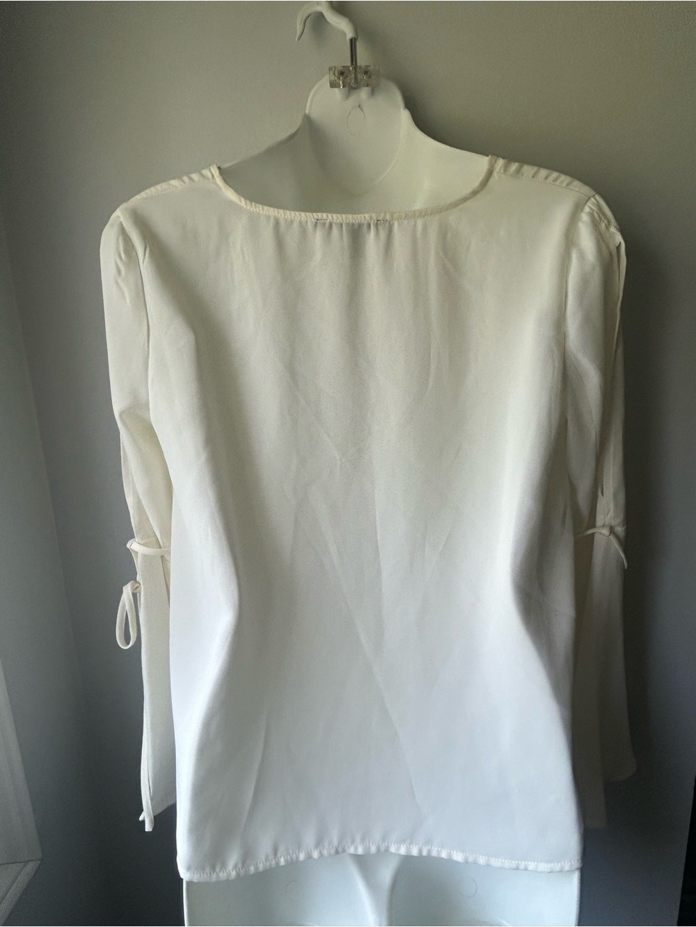 Revamped Cream V-Neck Bell Sleeve Flowing Blouse - Picture 7 of 10